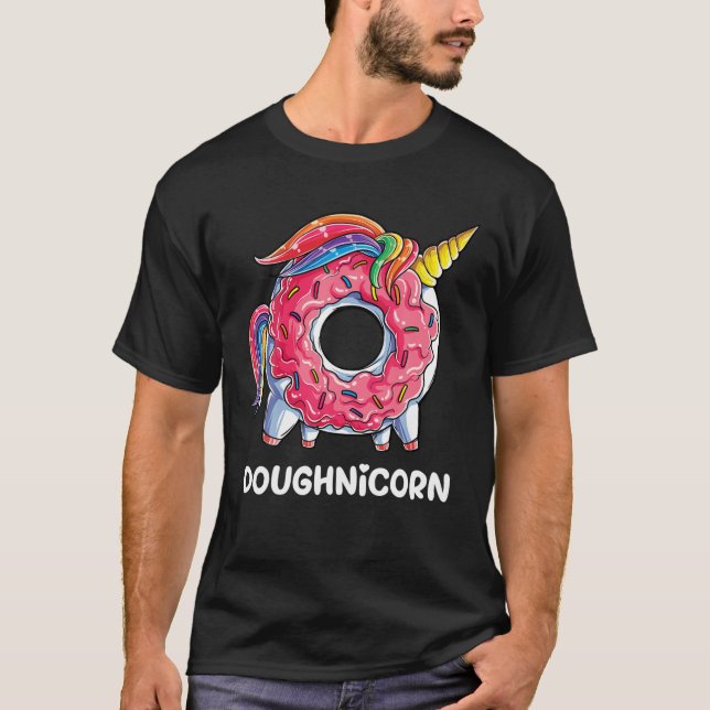 T-shirt Doughnicorn Unicorn Donut Rainbow Cadeaux Filles (Devant)
