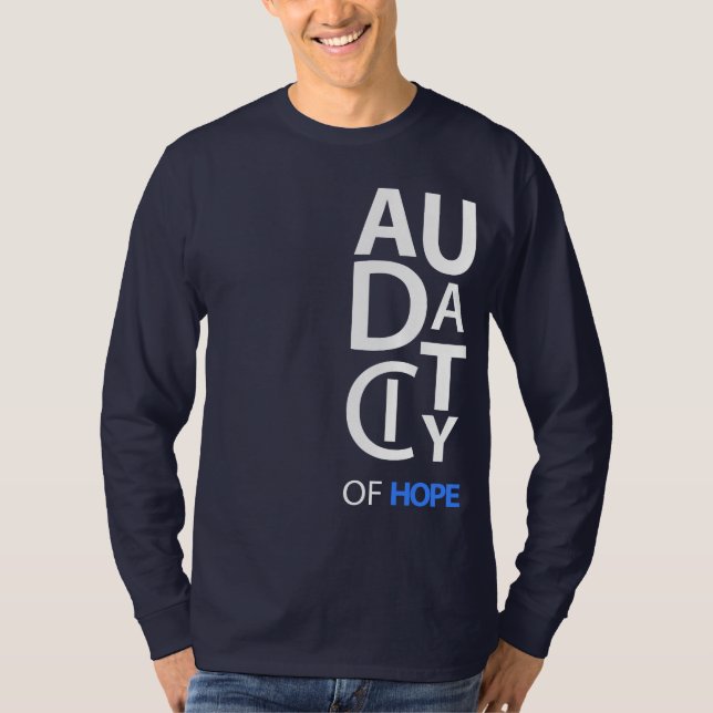 T-shirt Douille de concepteur de "audace" longue (Devant)