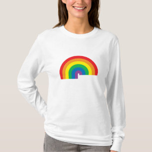 T-shirt Douille de dames d'arc-en-ciel longue