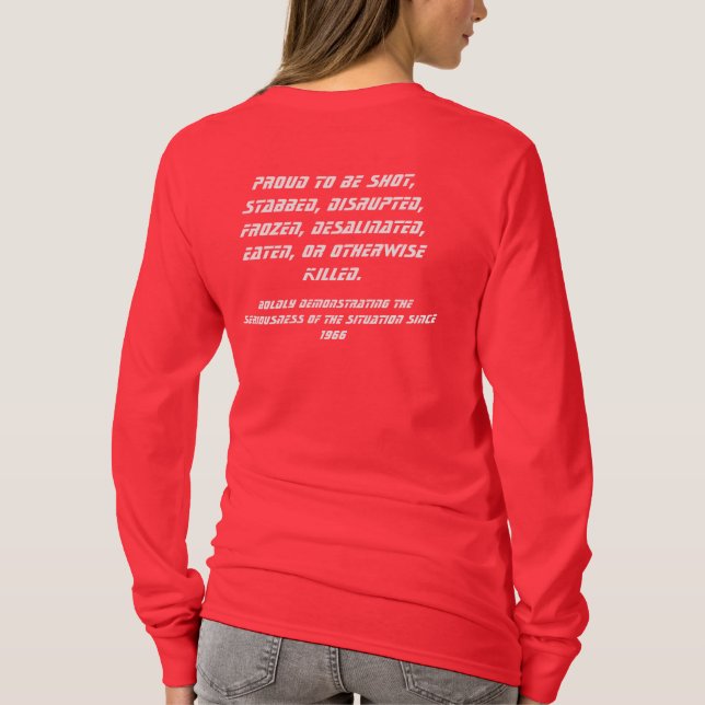 T-shirt Douille de dames de Redshirt longue (Dos)