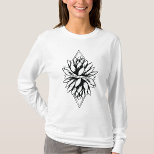 T-shirt Douille de fleur de Lotus longue