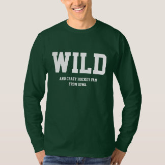 T-shirt Douille folle de fan d'hockey de l'Iowa longue
