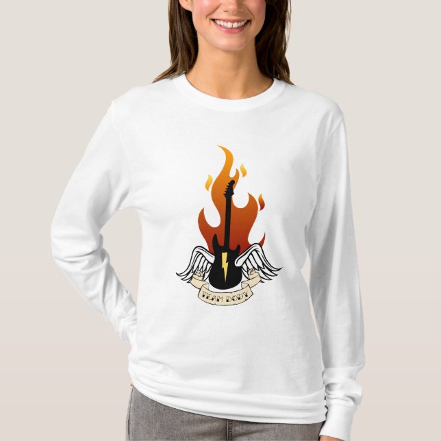 T-shirt Douille Hoody de dames de Dody d'équipe longue (Devant)