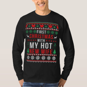 T-shirt Douleur moche   Premier Noël avec une nouvelle fem