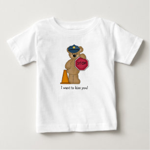 T-shirt d'ours de nounours de policier