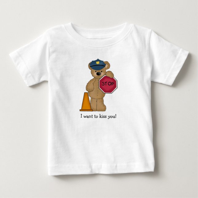 T-shirt d'ours de nounours de policier (Devant)
