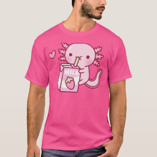 T-shirt Doux Axolotl Boire Lait Fraise