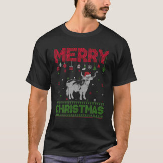 T-shirt Doux de Noël drôle Vache Highland