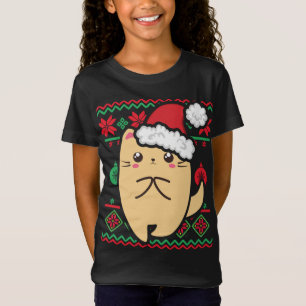 T-Shirt Doux de Noël moche mignon Kawaii Anime Chibi Shy