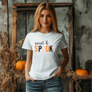 T-shirt Doux Et Éffrayant Coloré   Bonne Halloween