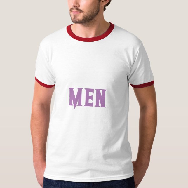 T-shirt Doux Hommes Texte Lavande Mignon Hommes de Base Ri (Devant)
