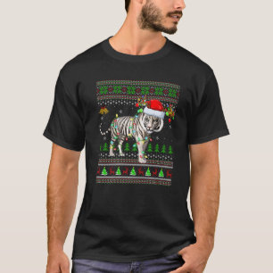 T-shirt Doux moche lumières Noël Chapeau blanc Tigre Chr