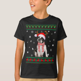 T-shirt Doux moche Noël Boston Terrier Chien Père Noël Re