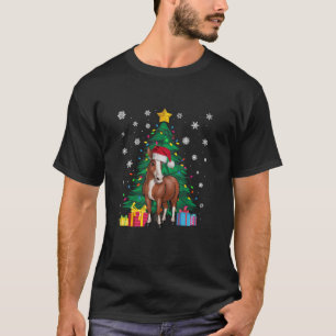 T-shirt Doux moche sapin de Noël lumières Mule Santa Hat