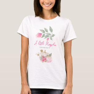 T-shirt Doux Petit Citrouille Blush Rose Or Blanc Floral