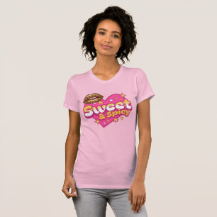 T-shirt Doux & Piquant Lèvres de Léopard Rétro Cœur