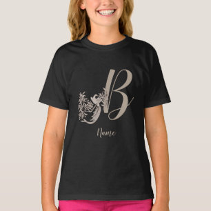 T-shirt Dove Elegant Monogramme Initiale B Personnalisé
