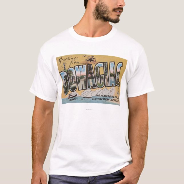 T-shirt Dowagiac, Michigan - grandes scènes de lettre (Devant)