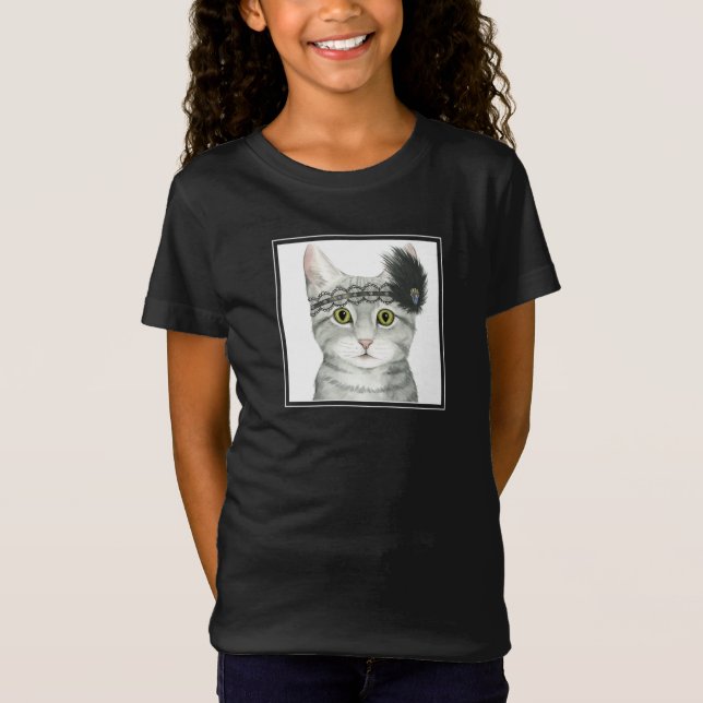 T-Shirt Downton Cat | Bejewted With Lace (Devant)