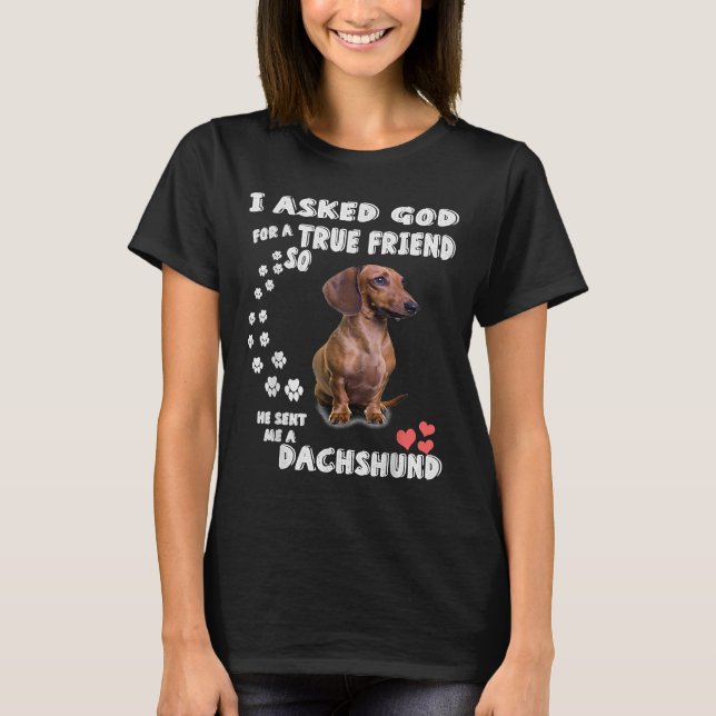 T-shirt Doxie Puppy Wiener Weenie Chien Maman Papa Miniatu (Devant)
