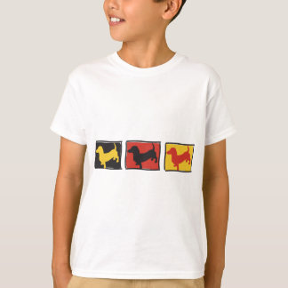 T-shirt Doxies - Dachshunds répétés dans trois boîtes