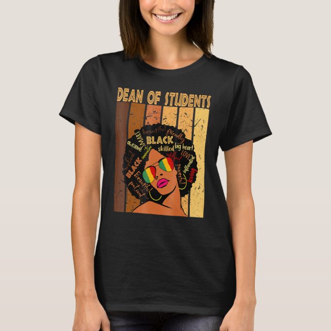 T-shirt Doyen Des Étudiants Afro-Afro-Afro-Américain Histo (Devant)