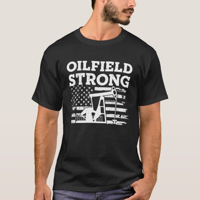 T-shirt dPMJ Oilfield Strong USA Pride Oilfield Worker 4Th (Devant)