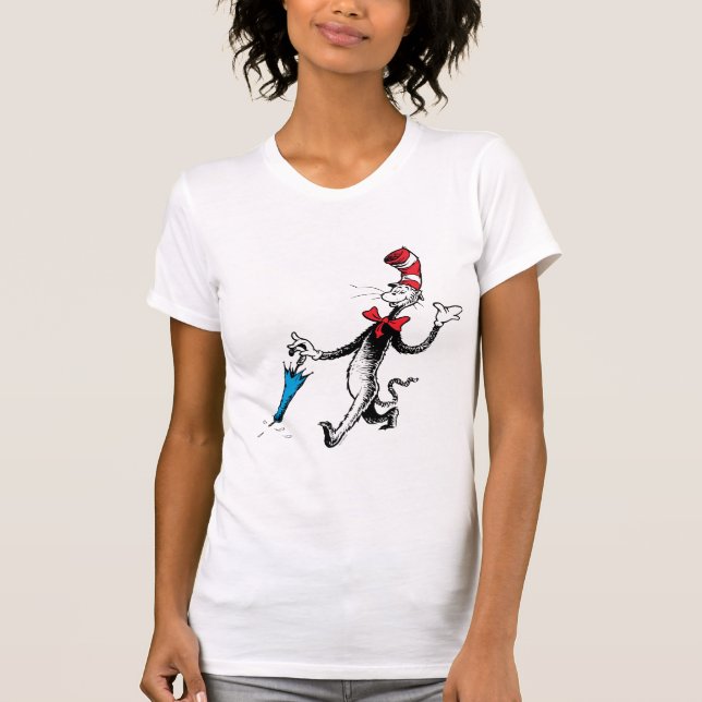 T-shirt Dr Seuss | Chat dans la marche des parapluies Casq (Devant)