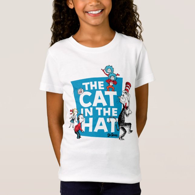 T-Shirt Dr Seuss | Chat dans le logo du Casquette - Caract (Devant)