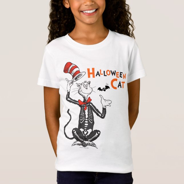 T-Shirt Dr Seuss | Chat d'Halloween en Casquette (Devant)