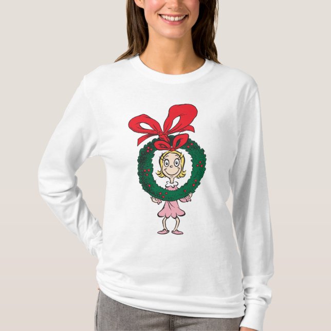 T-shirt Dr Seuss | Cindy-Lou Who - Wreath (Devant)