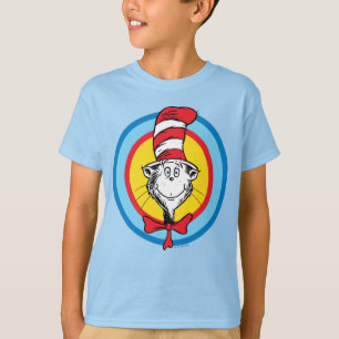 T-shirt Dr. Seuss Graphisme de tête de Chat dans le Chap