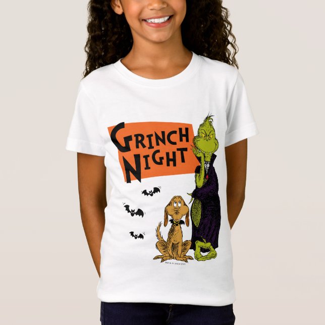 T-Shirt Dr Seuss | Hallowen Grinch Night Graphic (Devant)