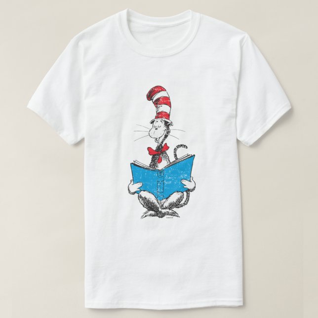 T-shirt Dr Seuss | Le Chat dans le Casquette - Lecture (Design devant)