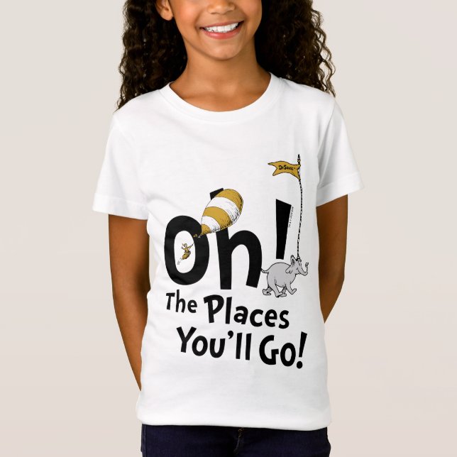 T-Shirt Dr Seuss | Oh, les endroits où vous irez ! Retro (Devant)