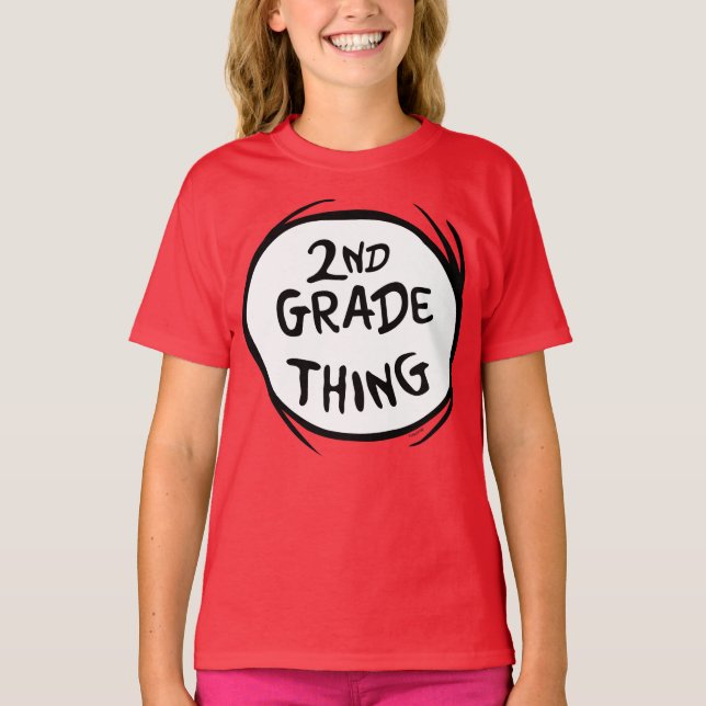 T-shirt Dr Seuss | Thing One Thing Two - 2nd Grade Thing (Devant)