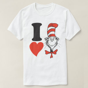 T-shirt Dr. Seuss Valentine   Je Coeur le chat dans le Cas