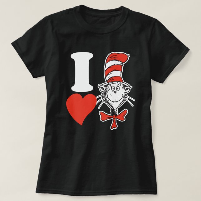 T-shirt Dr Seuss Valentine| J'entends le chat dans le Casq (Design devant)