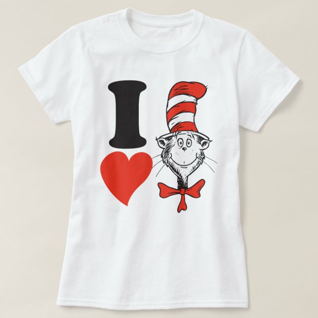 T-shirt Dr Seuss Valentine| J'entends le chat dans le Casq (Design devant)