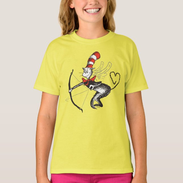 T-shirt Dr Seuss Valentine| Le Chat dans le Casquette cupi (Devant)