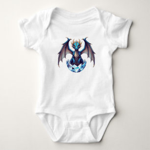 T-Shirt-Drache schlüpft aus kristallinem Ei Baby Strampler