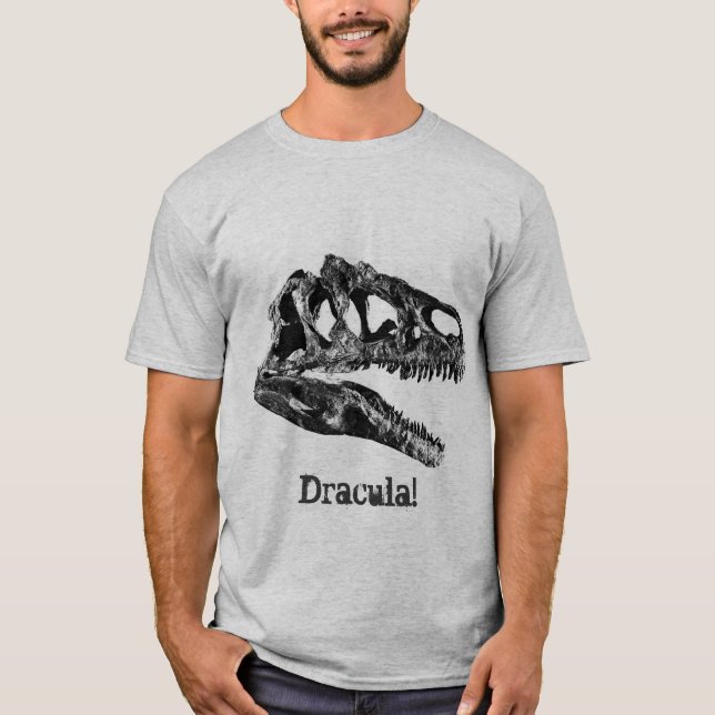 T-shirt Dracula ! Crâne de dinosaure d'Allosaurus (Devant)