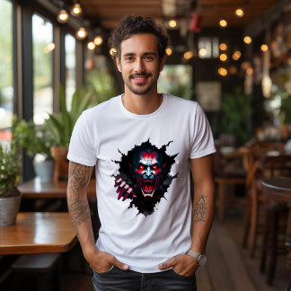 T-shirt Dracula ensanglanté surgissant du mur