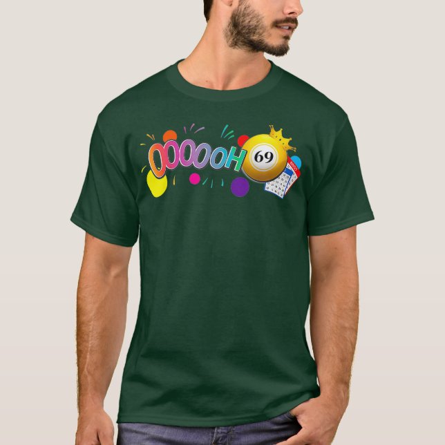 T-shirt Drag Queen Bingo Funny Oooh 69 Fan de Bingo LGBT (Devant)