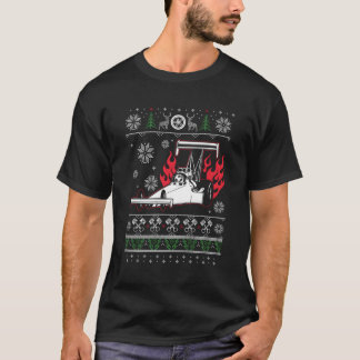 T-shirt Drag Racing Dragster Vilain Noël Vilain Design