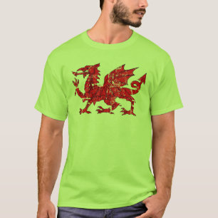 T-shirt dragon affligé de drapeau du Pays de Galles