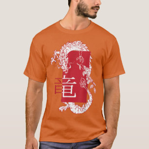 T-shirt Dragon antique blanc Harajuku Zodiac (art japonais
