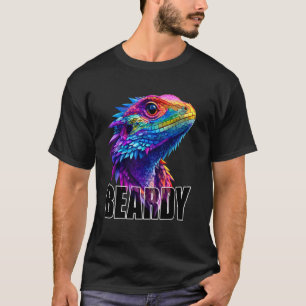 T-shirt Dragon barbu coloré amateur de lézard visage barbu