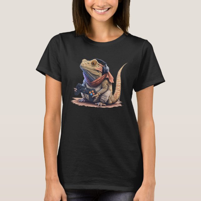 T-shirt Dragon barbu Jeu vidéo Reptiles lézard (Devant)