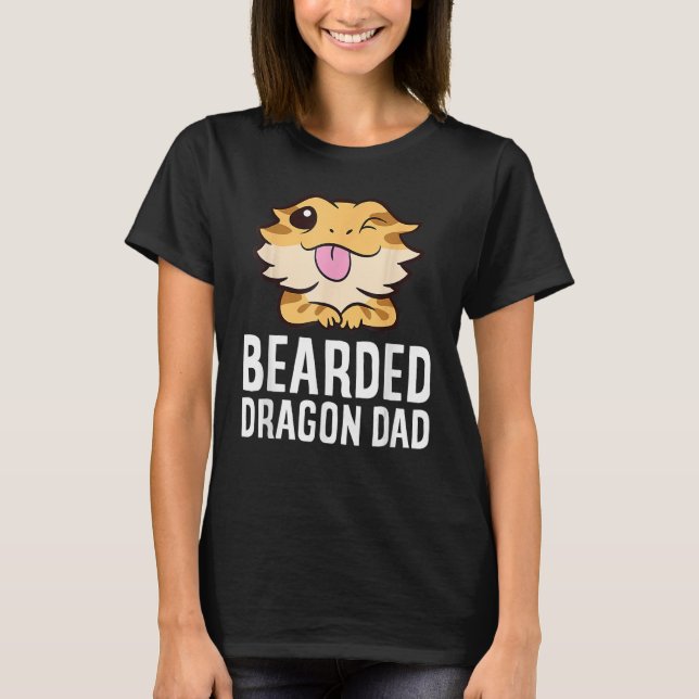 T-shirt Dragon barbu papa reptile Lizard papa maman (Devant)